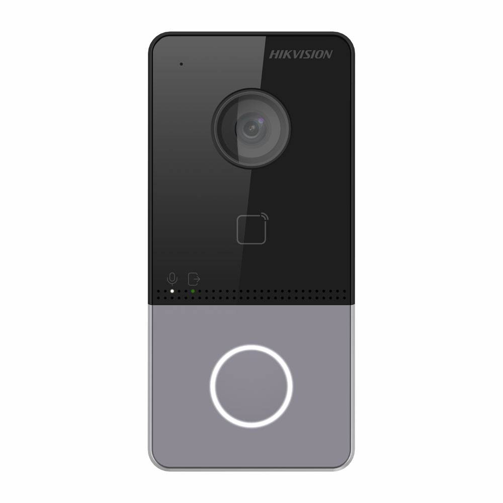 Hikvision 2nd Gen IP Villa Door Station, 1 Button, 2MP, 12VDC/POE, Wi-Fi, Mifare