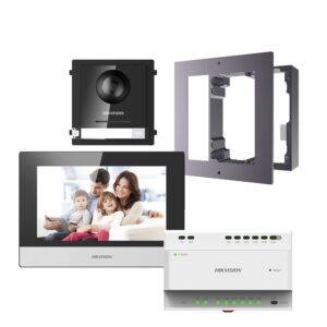 Hikvision 2nd Gen. 2 Wire Intercom Kit, 1-to-1, Door & Room Station, Flush Mount
