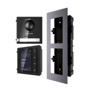 Hikvision 2nd Gen IP Intercom Kit, Door Station, Name Scroll Module & Flush Gang Box